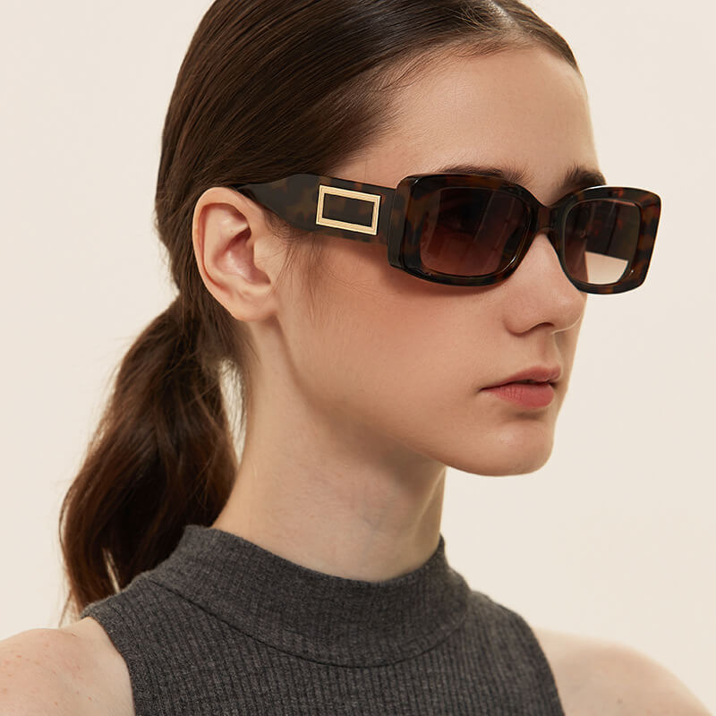

Lovely Casual Patchwork Brown Sunglasses