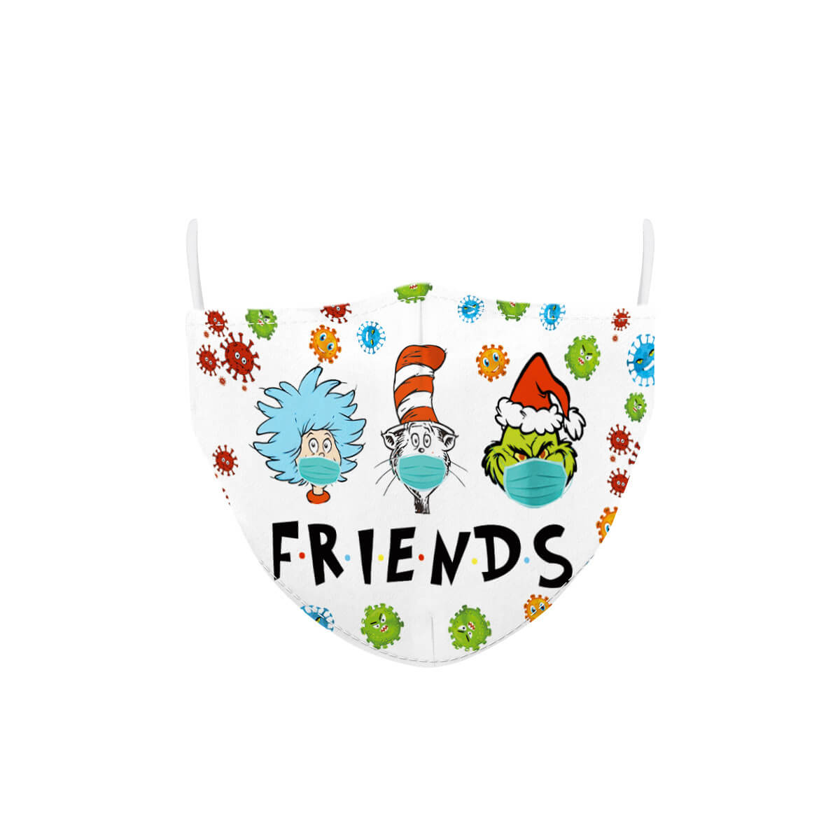 

Lovely Casual Letter Christmas Elements Print White Face Mask