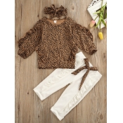 Lovely Girl Sweet Leopard Print Flounce Design Bro