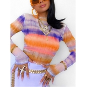 Lovely Sweet Half A Turtleneck Tie-dye Multicolor 
