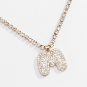 LW Party Sequined Letter Gold Necklace