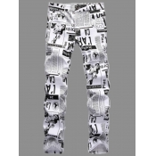 Lovely Men Street Newspaper Letter Print Black Jea