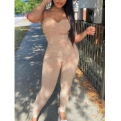 Lovely Sweet Off The Shoulder Ruched Apricot One-p