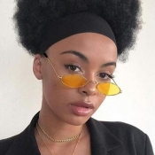 Lovely Chic Metal Decoration Yellow Sunglasses