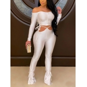 LW Off The Shoulder Bandage Design Pants Set