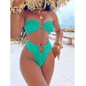 Lovely Sexy Ruched Metal Ring Decoration Green Two