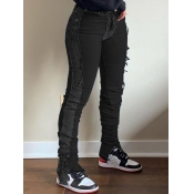 LW Mid Waist Ripped Jeans (No Stretch)
