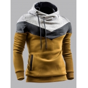 Lovely Men Casual Color-lump Pocket Design Light T