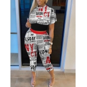 Lovely Street Newspaper Letter Print Black Two-pie