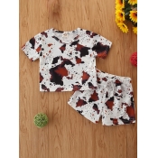Lovely Girl Casual Drawstring Print Patchwork Whit