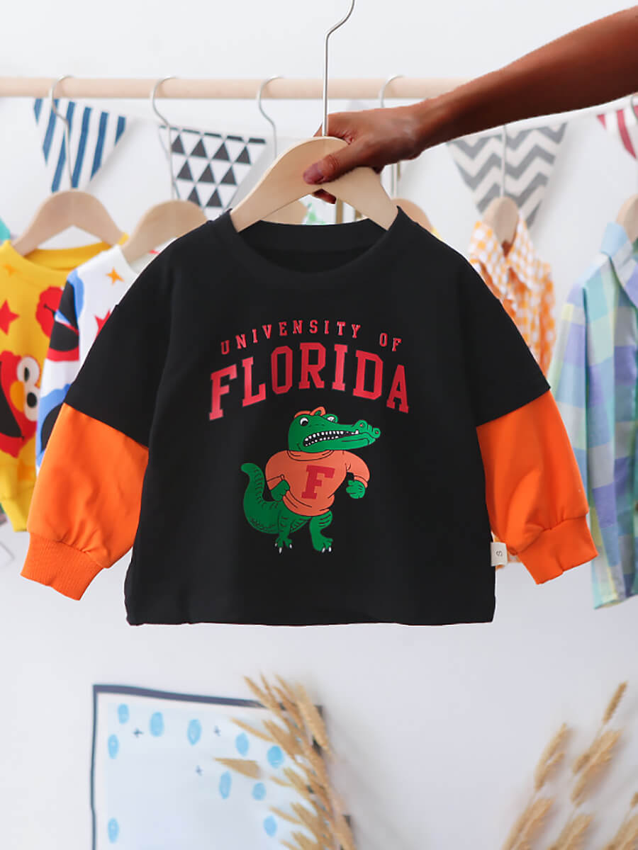 

Lovely Casual Letter Cartoon Print Patchwork Black Boy Hoodie