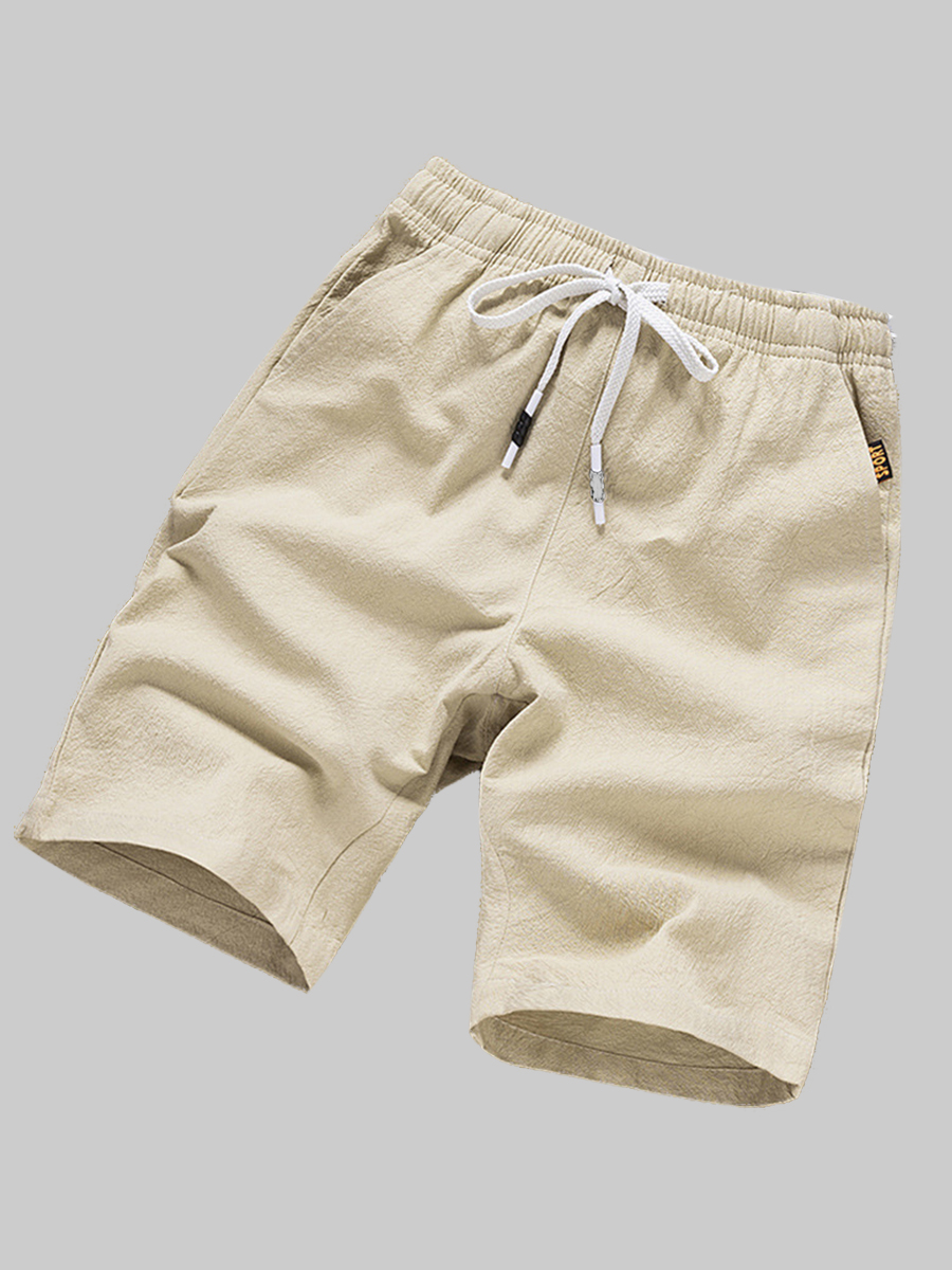 

Lovely Casual Mid Waist Drawstring Khaki Men Shorts