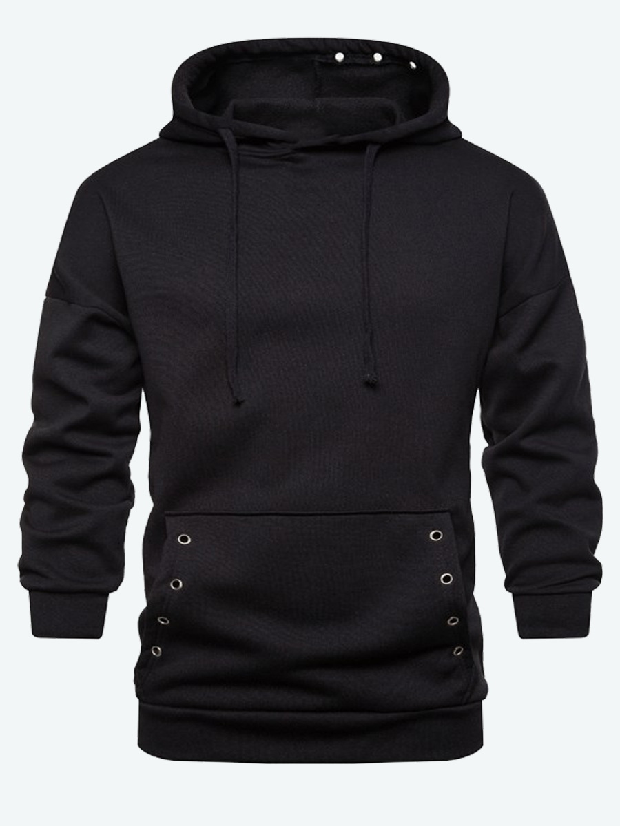 

Lovely Casual Hooded Collar Kangaroo Pocket Black Men Hoodie