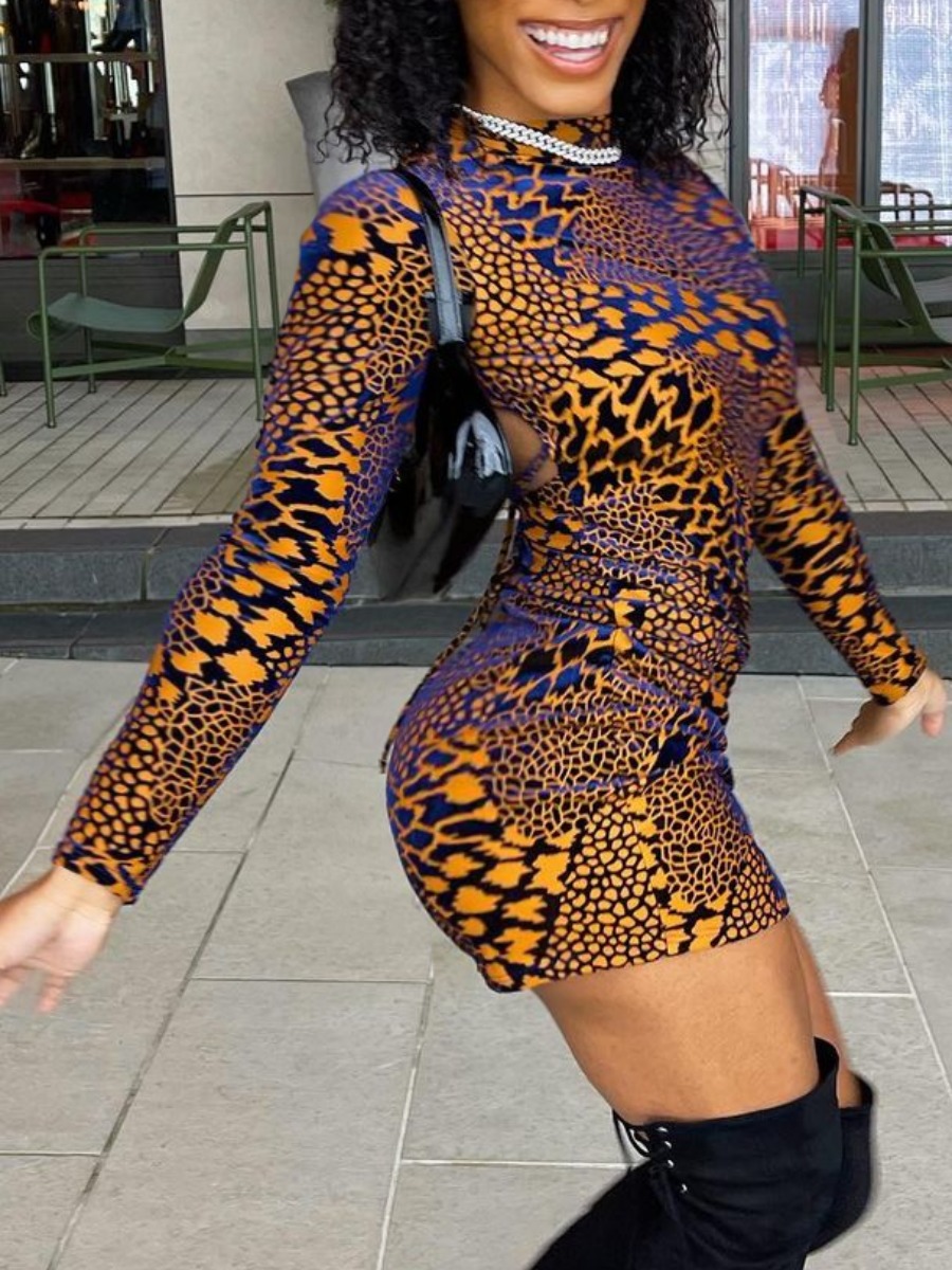 

LW SXY Backless Leopard Print Mini Dress(No-positioning Printing)