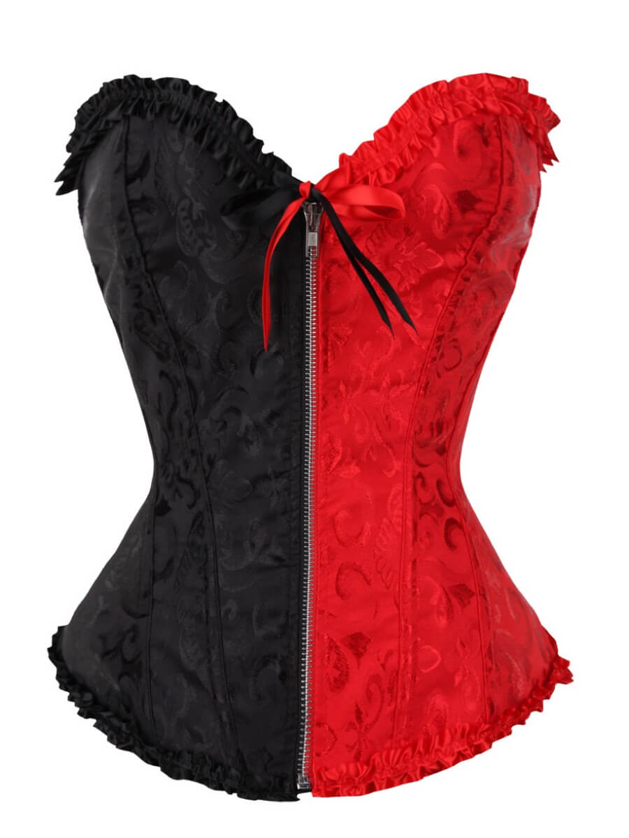 

Lovely Chic Print Patchwork Bandage Design Red Corset