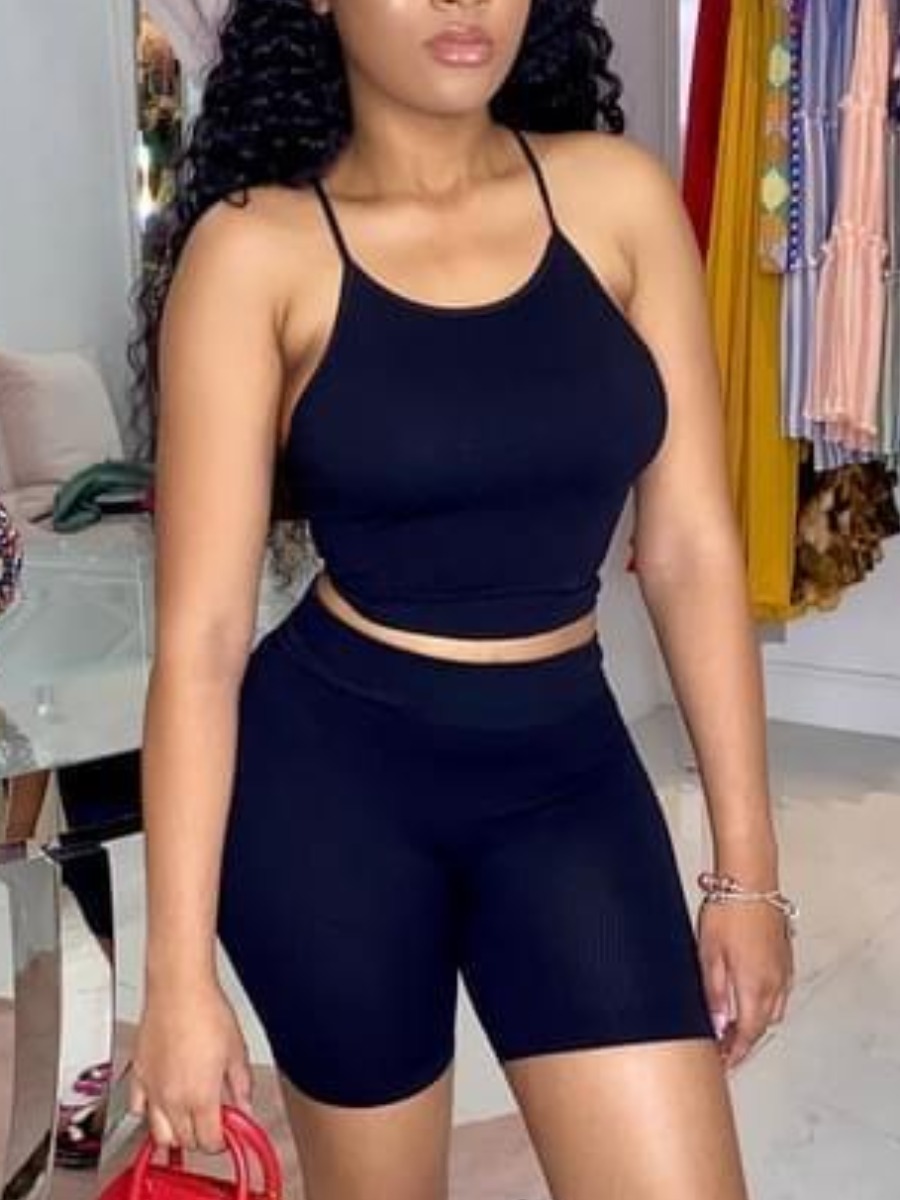 

Lovely Chic U Neck Basic Skinny Deep Blue Sleepwear