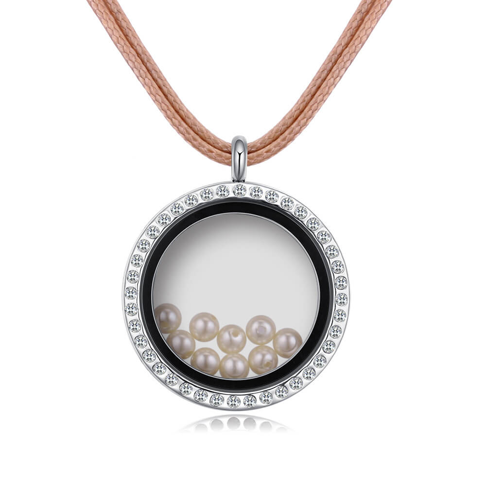 

Lovely Chic Pearl Decoration Patchwork Brown Necklace