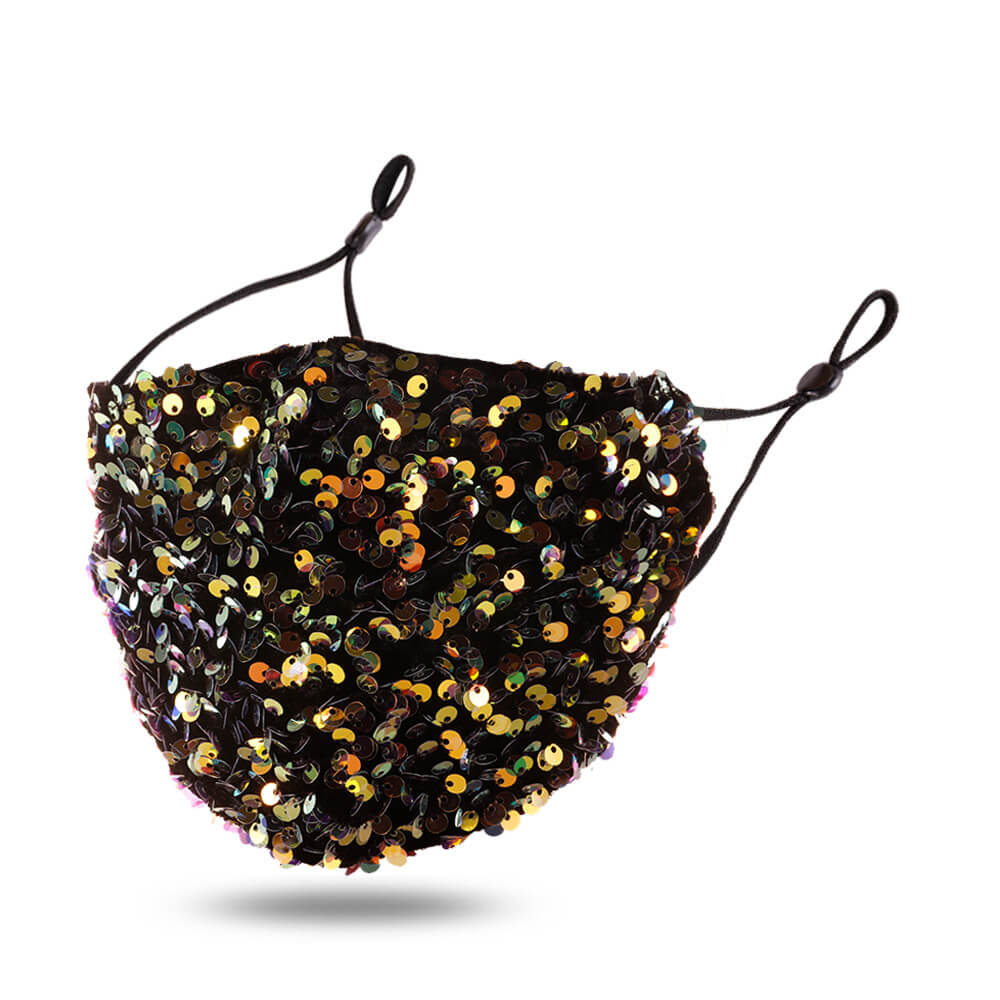 

Lovely Chic Sequined Gold Face Mask