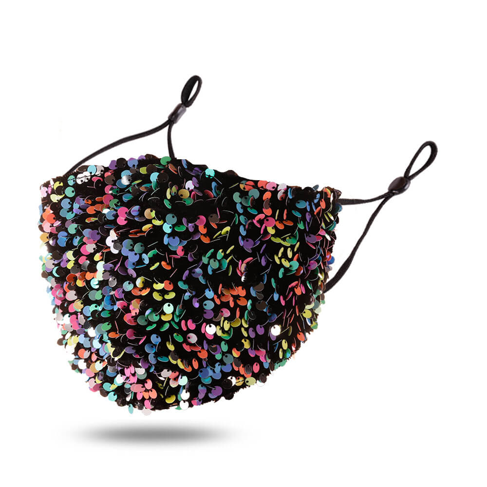 

LW Chic Sequined Multicolor Face Mask, Multi