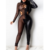 Lovely Party Bandage Hollow-out Design Mesh Black 