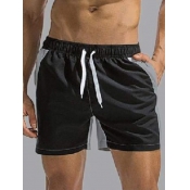 LW Men Sportswear Mid Waist Patchwork Drawstring B