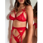 LW SXY Plus Size See-through Bandage Design Red Br