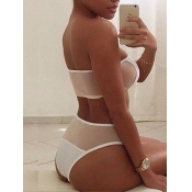 Lovely Sweet Off The Shoulder See-through White Br