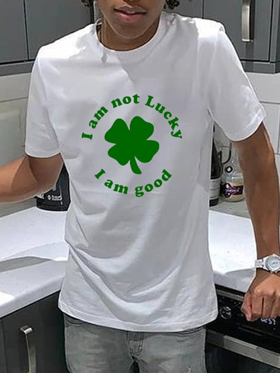 

Lovely Casual O Neck Letter Print White Men T-shirt