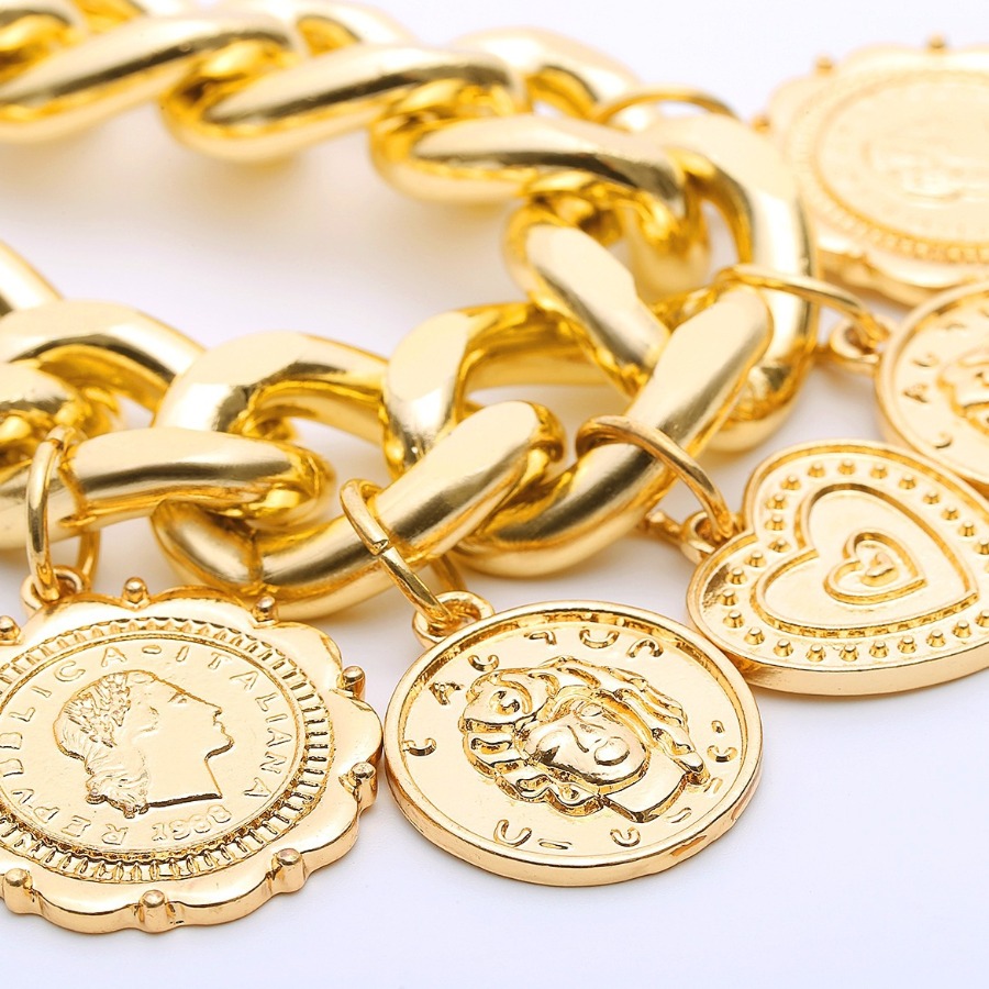LW BASICS Casual Chain Coin Gold Bracelet