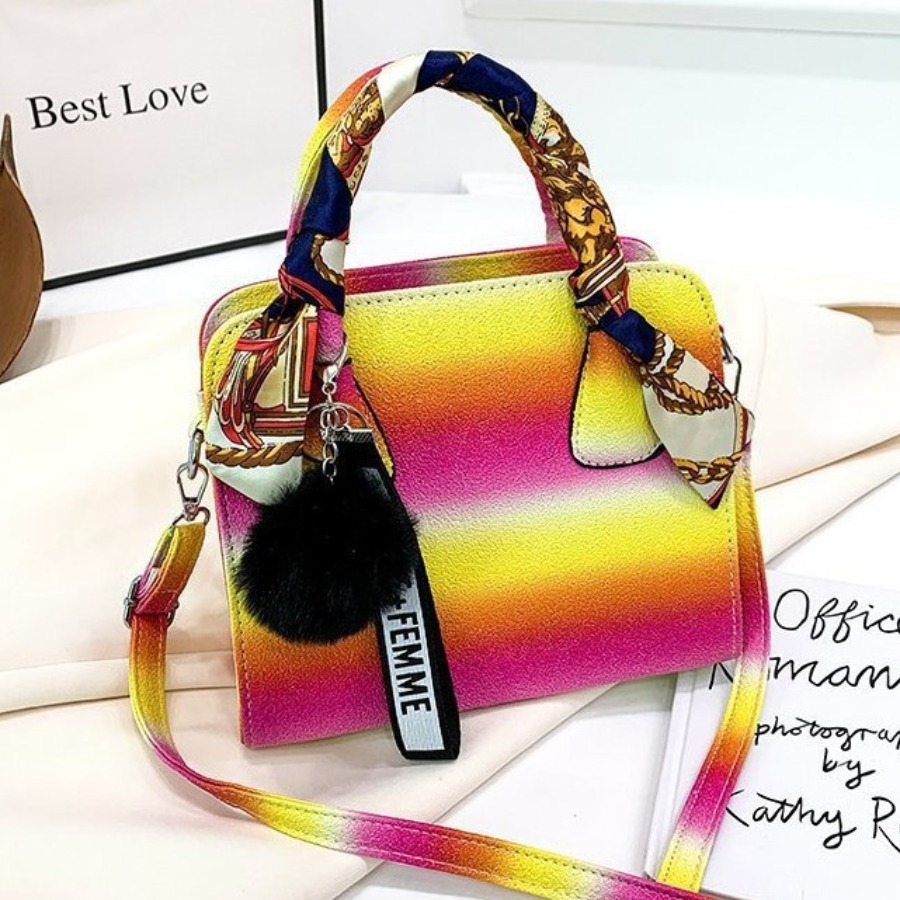 

Lovely Sweet Gradient Chain Decoration Rose Red Crossbody Bag