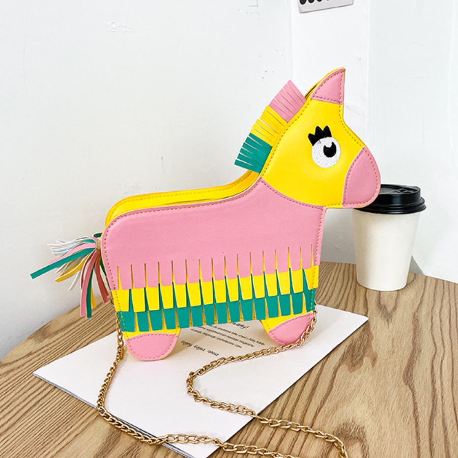 

Lovely Street Chain Strap Tassel Design Multicolor Crossbody Bag, Multi