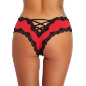 Lovely Sexy Bandage Hollow-out Design Red Panties