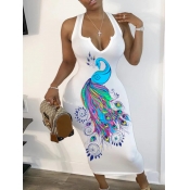 LW BASICS Plus Size Casual Peacock Print Patchwork