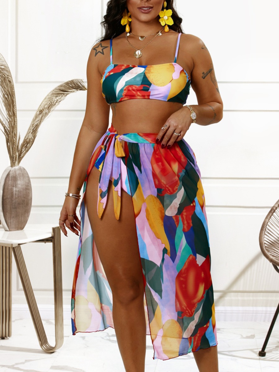 

Lovely Boho Print Patchwork Croci Two-piece Swimsuit