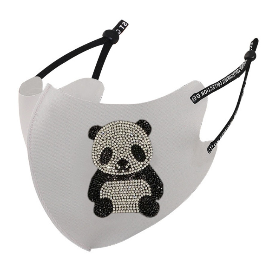 

Lovely Casual Sequined Panda Grey Face Mask