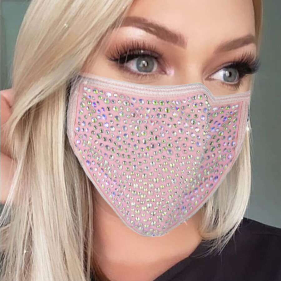 

Lovely Casual Sequined Pink Face Mask