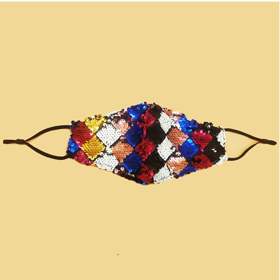 

Lovely Casual Geometric Sequined Multicolor Face Mask, Multi