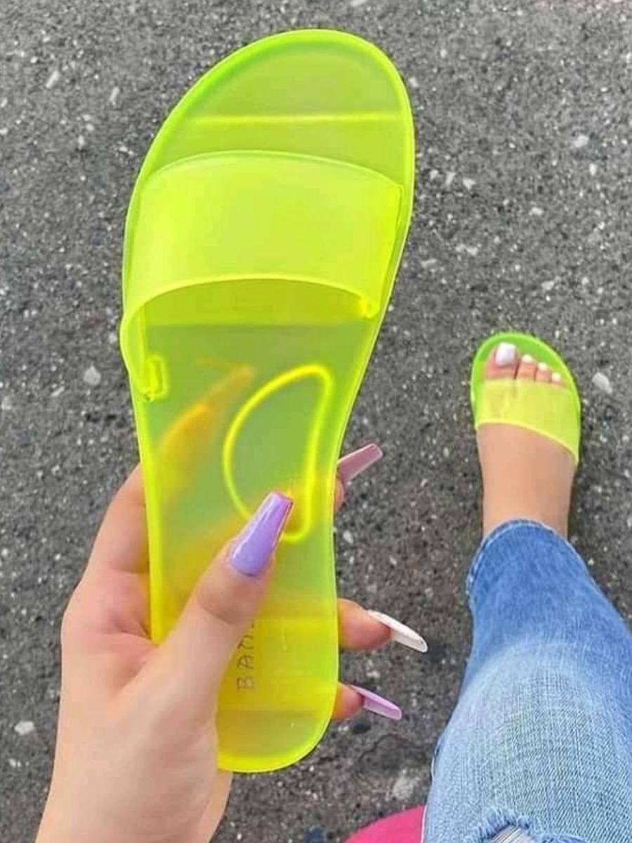 LW Casual See-through Yellow Slides