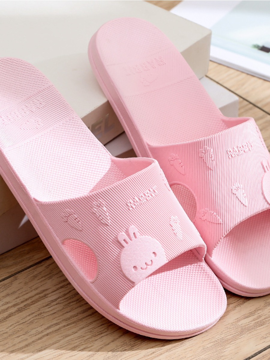 

Lovely Casual Cartoon Letter Decoration Light Pink Slippers