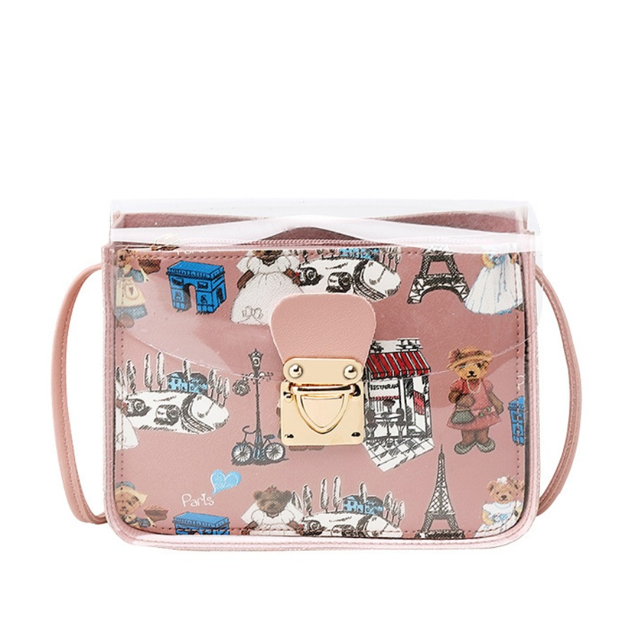 

Lovely Street Graffiti Print Pink Crossbody Bag