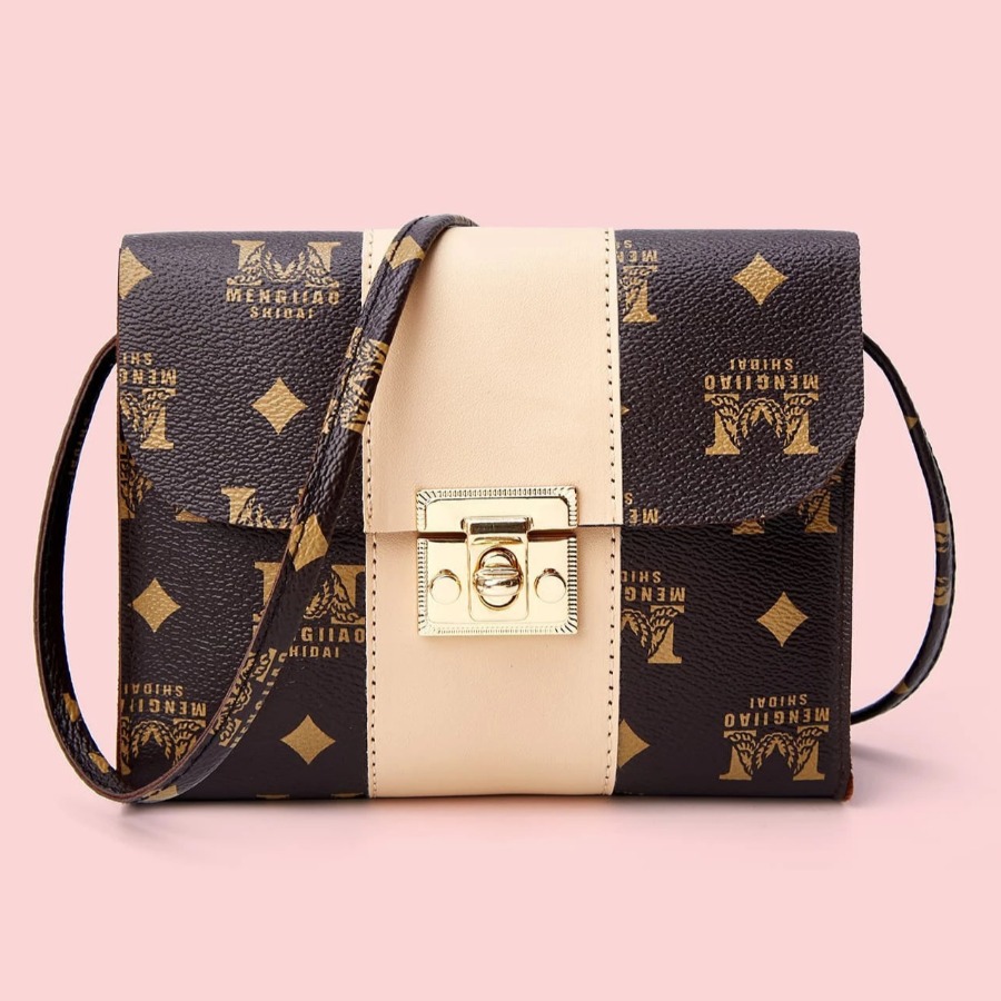 

Lovely Casual Letter Print Dark Coffee Crossbody Bag