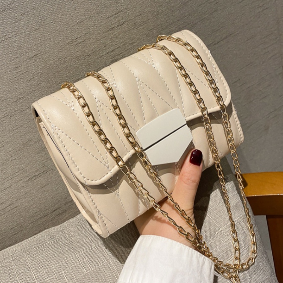 

Lovely Casual Chain Strap White Crossbody Bag