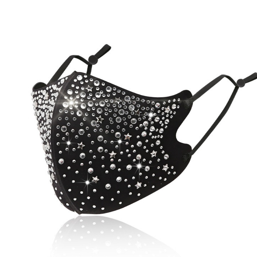 

Lovely Casual Sequined Black Face Mask
