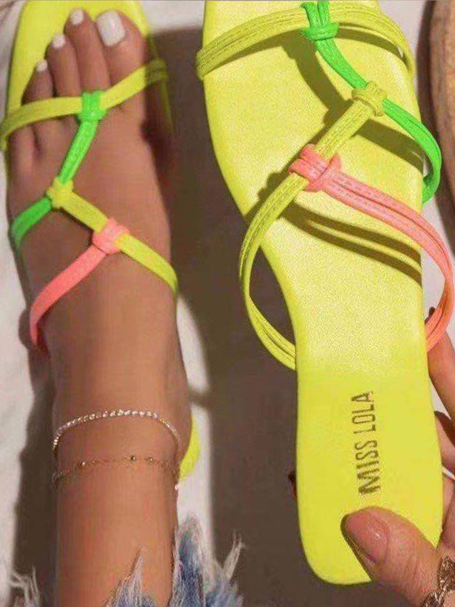

Lovely Casual Bandage Design Multicolor Sandals, Multi
