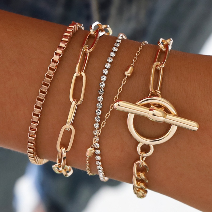 

Lovely Casual Hollow-out Multilayer Bracelet, Gold