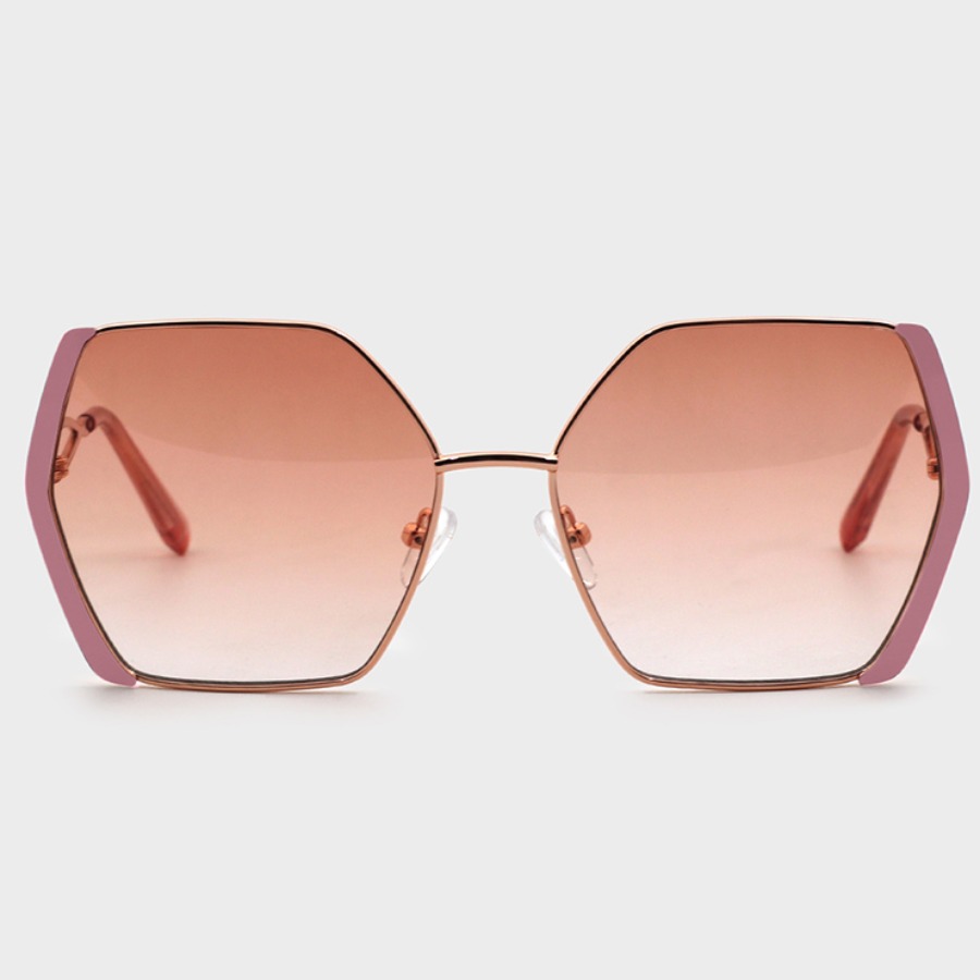 

Lovely Casual Metal Accessories Decoration Pink Sunglasses