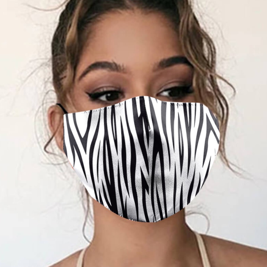 

Lovely Casual Zebra Stripe Black And White Face Mask