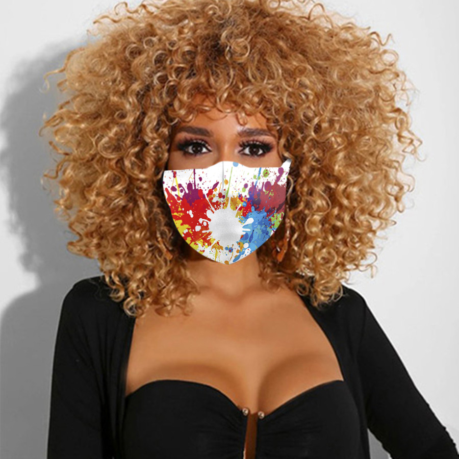 

Lovely Casual Splash Ink Print White Face Mask