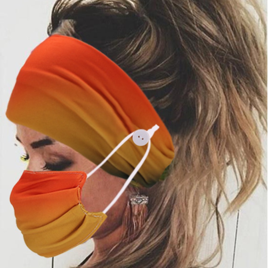 

Lovely Casual Gradient Jacinth Face Mask And Headband Set