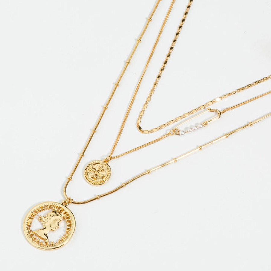 

Lovely Casual Coin Gold Multilayer Necklace
